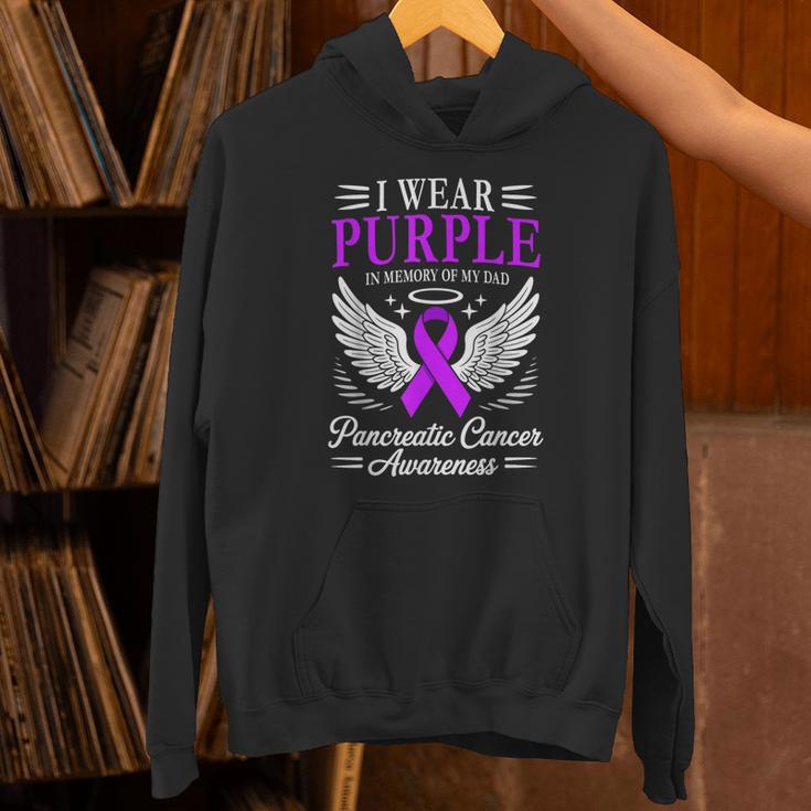 I Wear Purple In Memory Of My Dad Pancreatic Cancer Unisex Hoodie