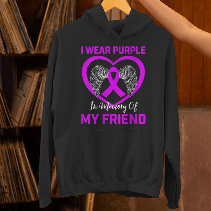 I Wear Purple In Memory Of Friend Alzheimers Heart Graphic Unisex Hoodie I Wear Purple In Memory Of Friend Alzheimers Heart Graphic Unisex Hoodie
