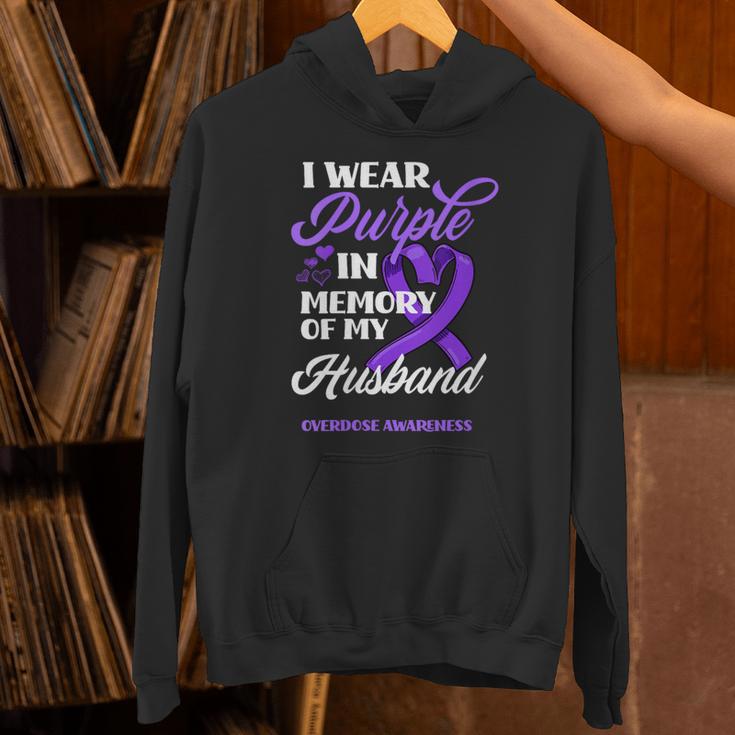 I Wear Purple In Memory Of My Husband Overdose Awareness Unisex Hoodie I Wear Purple In Memory Of My Husband Overdose Awareness Unisex Hoodie