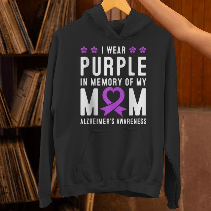 I Wear Purple In Memory Of My Mom Alzheimer's Awareness Day Unisex Hoodie