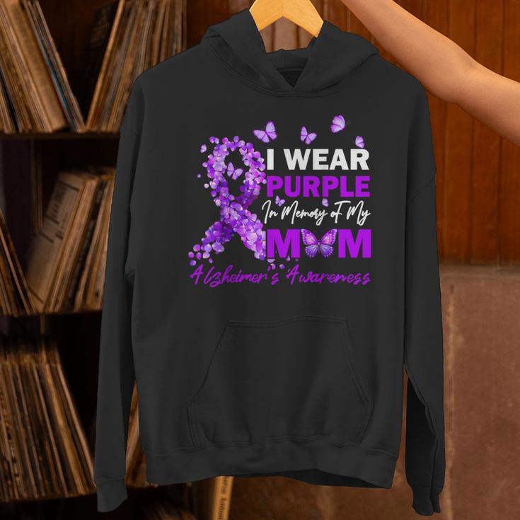 I Wear Purple In Memory Of My Mom Alzheimers Awareness Unisex Hoodie
