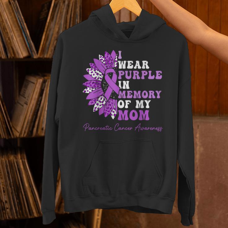 I Wear Purple In Memory Of My Mom Pancreatic Cancer Ribbon Unisex Hoodie I Wear Purple In Memory Of My Mom Pancreatic Cancer Ribbon Unisex Hoodie