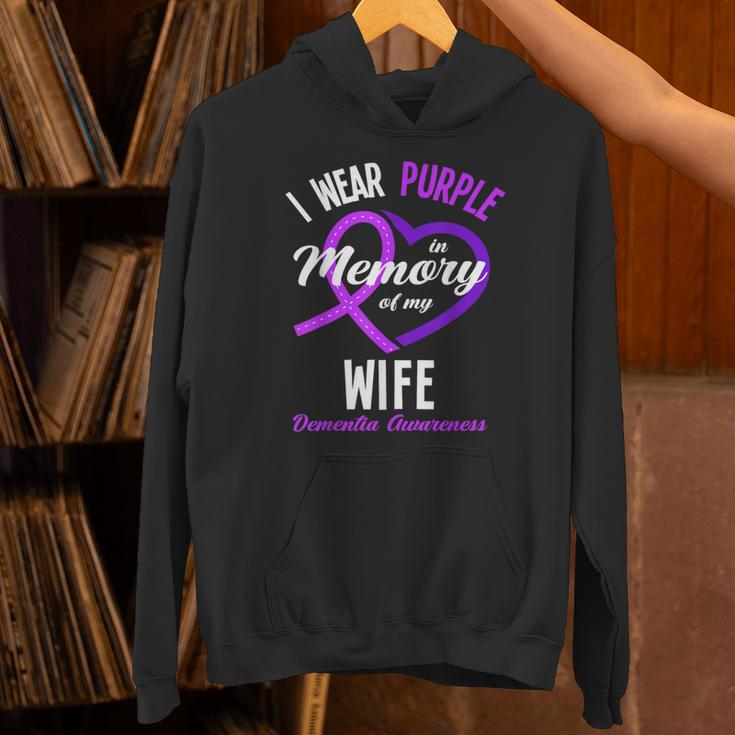 I Wear Purple In Memory For My Wife Dementia Awareness Unisex Hoodie
