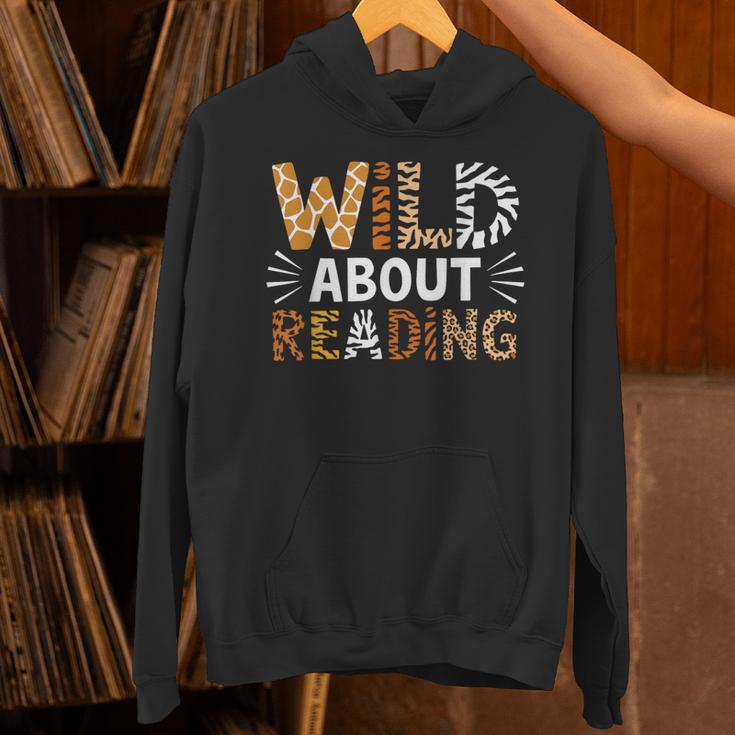 Wild About Reading Animal Bookworm Library Book Lover Reader Unisex Hoodie Wild About Reading Animal Bookworm Library Book Lover Reader Unisex Hoodie