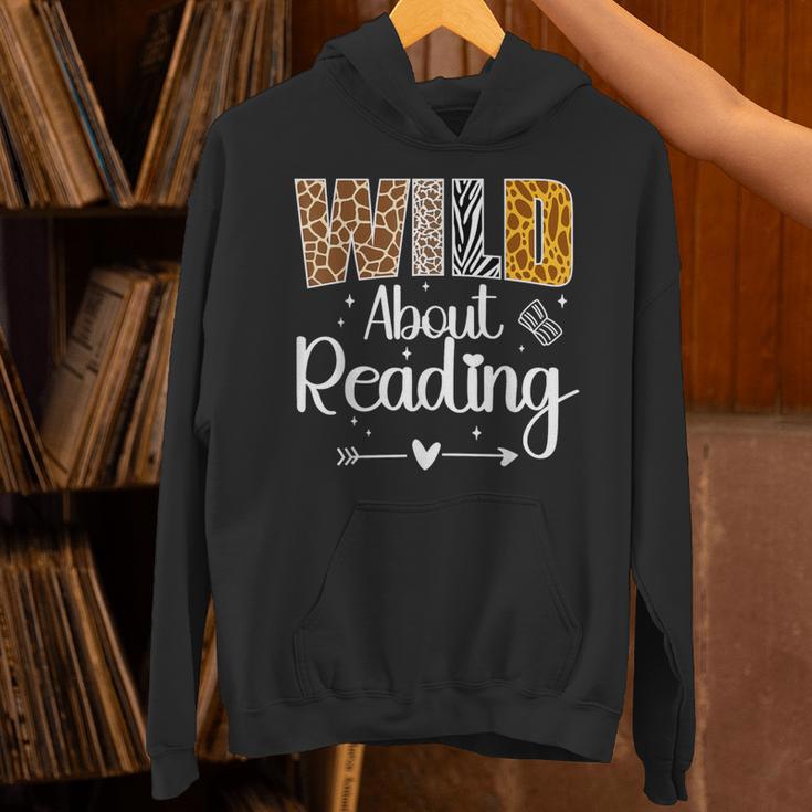 Wild About Reading Book Lover Bookworm Library Day Unisex Hoodie