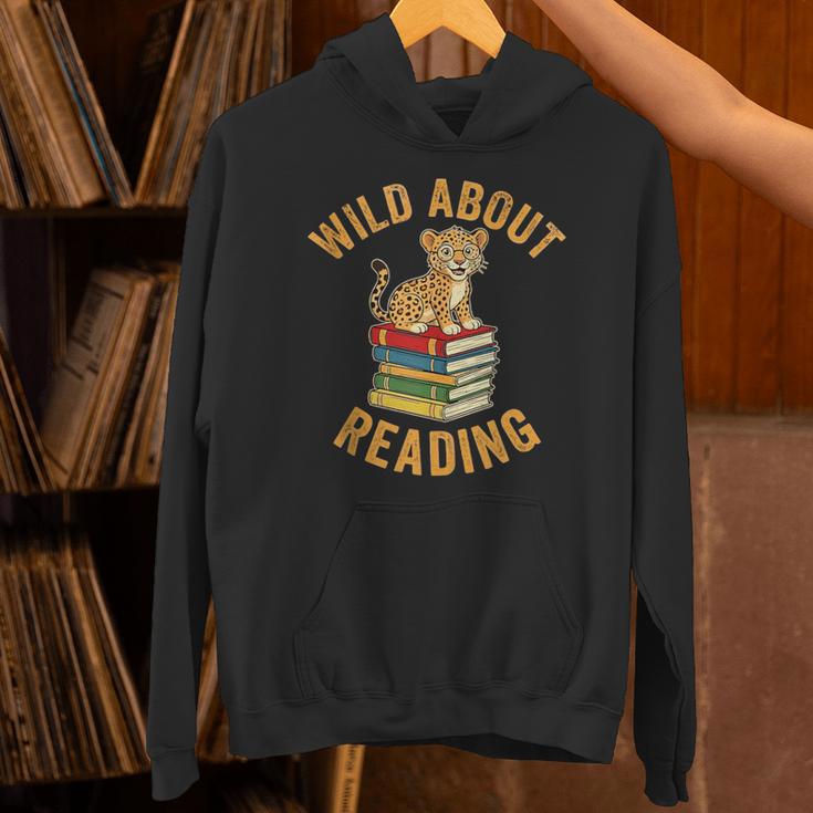 Wild About Reading Cute Leopard Teacher Kids Book Lover Unisex Hoodie Wild About Reading Cute Leopard Teacher Kids Book Lover Unisex Hoodie
