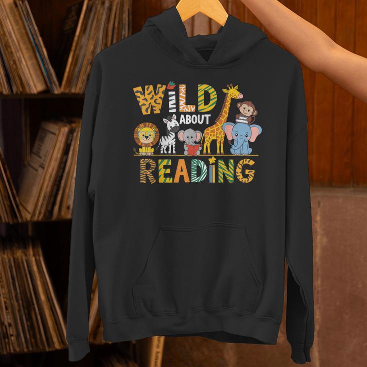 Wild About Reading Kid Love Wild Animal Books Back To School Unisex Hoodie Wild About Reading Kid Love Wild Animal Books Back To School Unisex Hoodie
