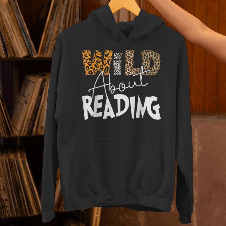 WILD ABOUT READING Reading Books Bookworm Library Day Unisex Hoodie
