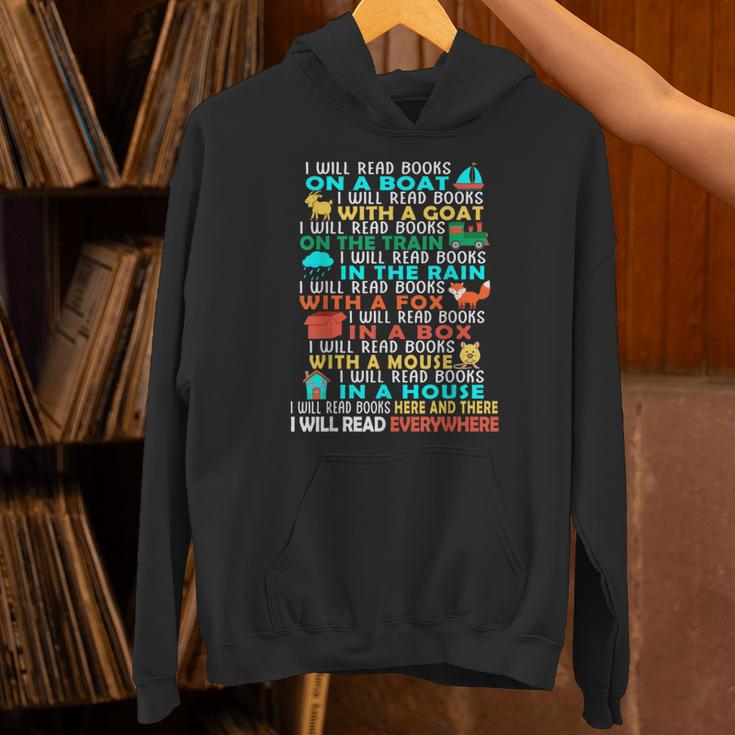 I Will Read Books On A Boat Kids Reading Read Books Unisex Hoodie