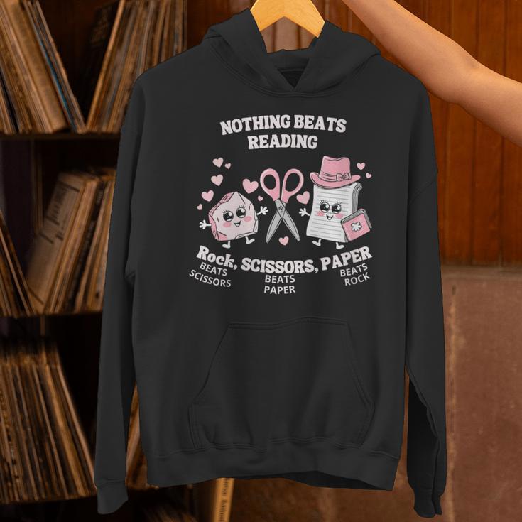 Women's Nothing Beats Reading Book Lover Statement Unisex Hoodie