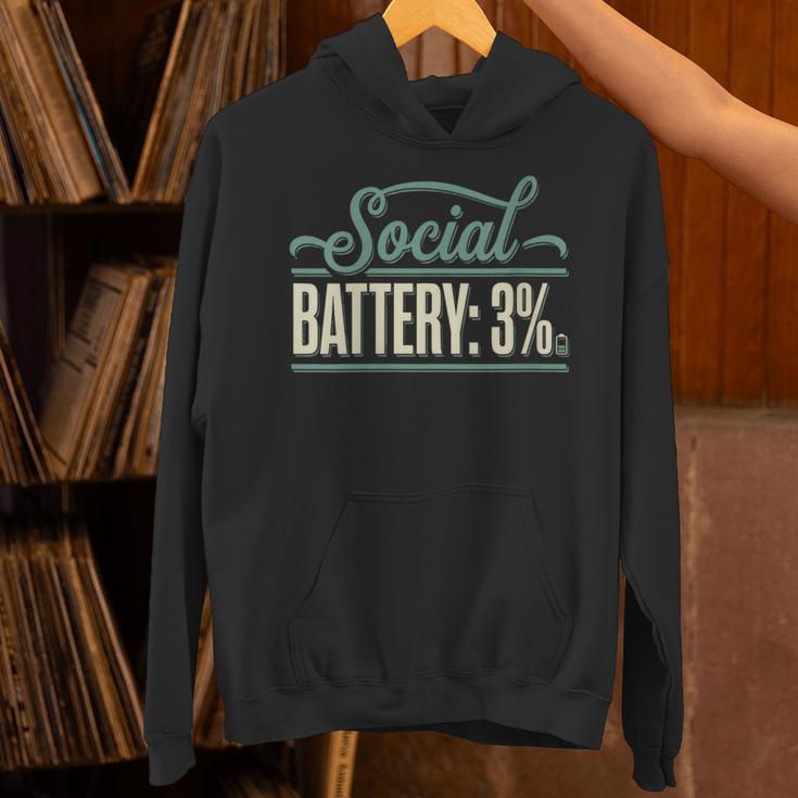 Women's Social Battery 3 Introvert Sarcasm Unisex Hoodie Women's Social Battery 3 Introvert Sarcasm Unisex Hoodie