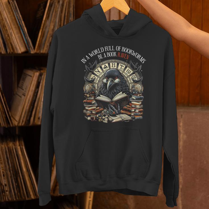In A World Full Of Bookworms Be A Book Raven Reader Reading Unisex Hoodie