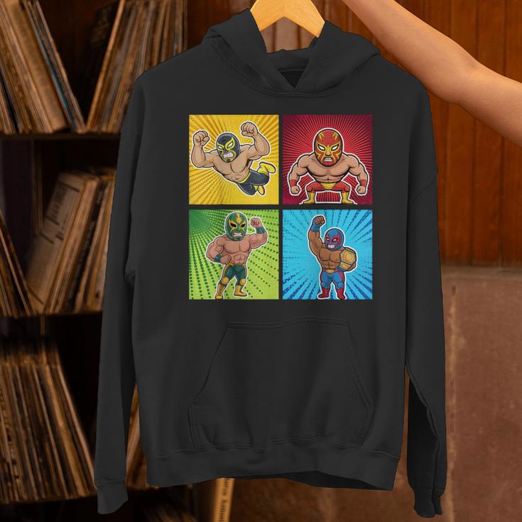 Wrestling Comic Book Wrestler Mexican Lucha Libre Mask Unisex Hoodie