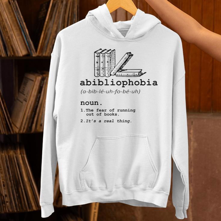 Abibliophobia The Fear Of Running Out Of Books Unisex Hoodie Abibliophobia The Fear Of Running Out Of Books Unisex Hoodie