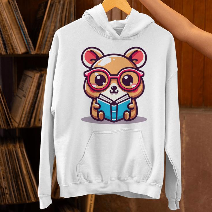 Adorable Book Lover Quokka With Reading Glasses Cute Unisex Hoodie