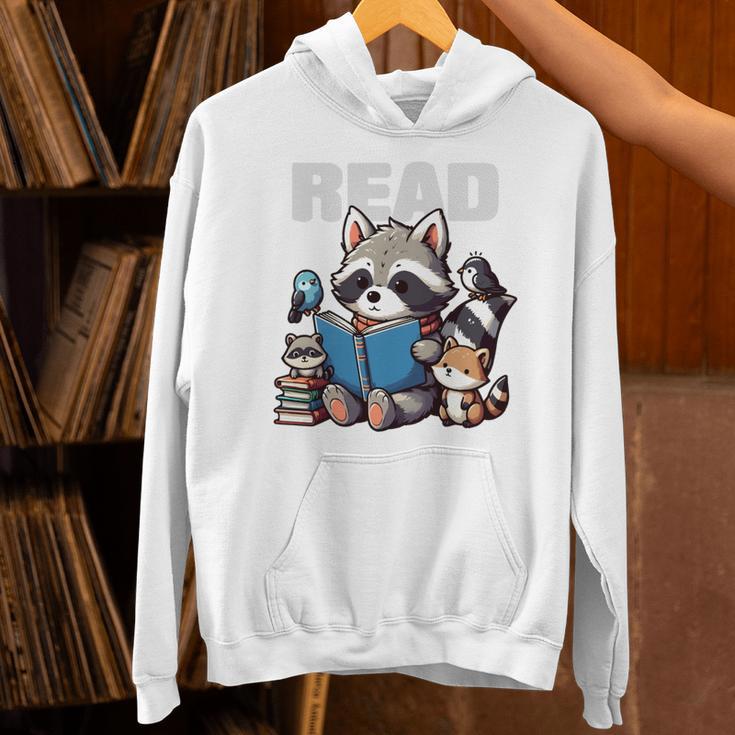Animals Raccoon Reading Book Librarian Across America Kids Unisex Hoodie Animals Raccoon Reading Book Librarian Across America Kids Unisex Hoodie