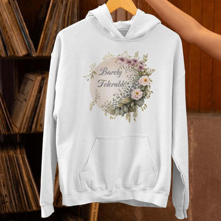 Barely Tolerable Book Lover Bookish Floral Bookworm Unisex Hoodie Barely Tolerable Book Lover Bookish Floral Bookworm Unisex Hoodie
