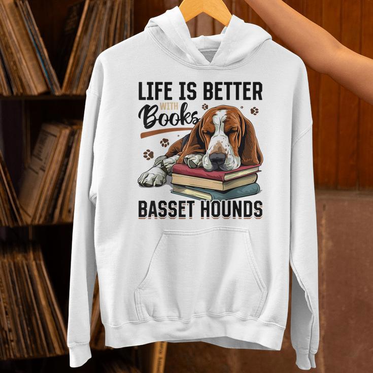 Basset Hound Dog Breed Life Is Better With Books And a For Men Women Girls Kids Unisex Hoodie Basset Hound Dog Breed Life Is Better With Books And a For Men Women Girls Kids Unisex Hoodie