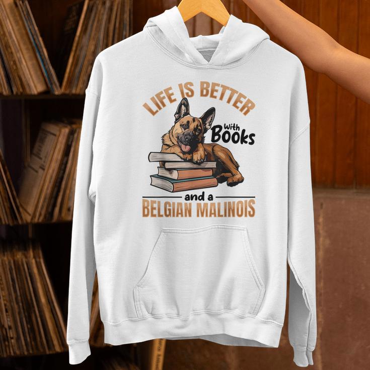 Belgian Malinois Dog Breed Life Is Better With Books And a Men Women Kids Unisex Hoodie