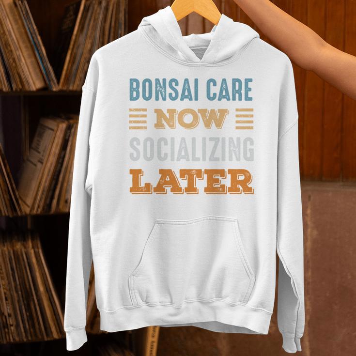 Bonsai Care Now Minimal Socializing Introvert Vintage Unisex Hoodie