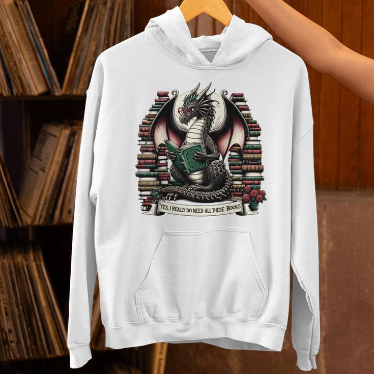 Book Dragon Yes I Really Do Need All These Books Unisex Hoodie
