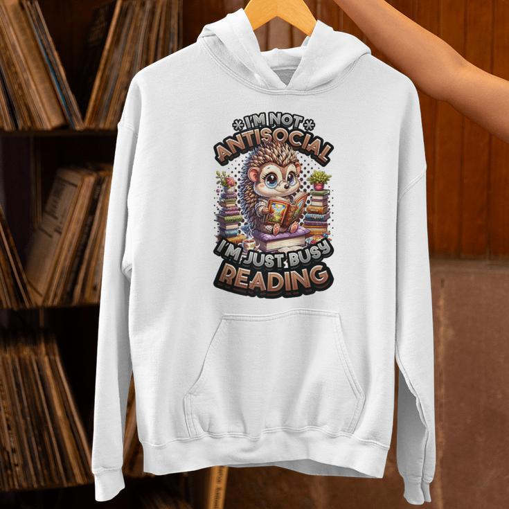 Book Lover Hedgehog Reading Books Introvert Bookworm Unisex Hoodie Book Lover Hedgehog Reading Books Introvert Bookworm Unisex Hoodie