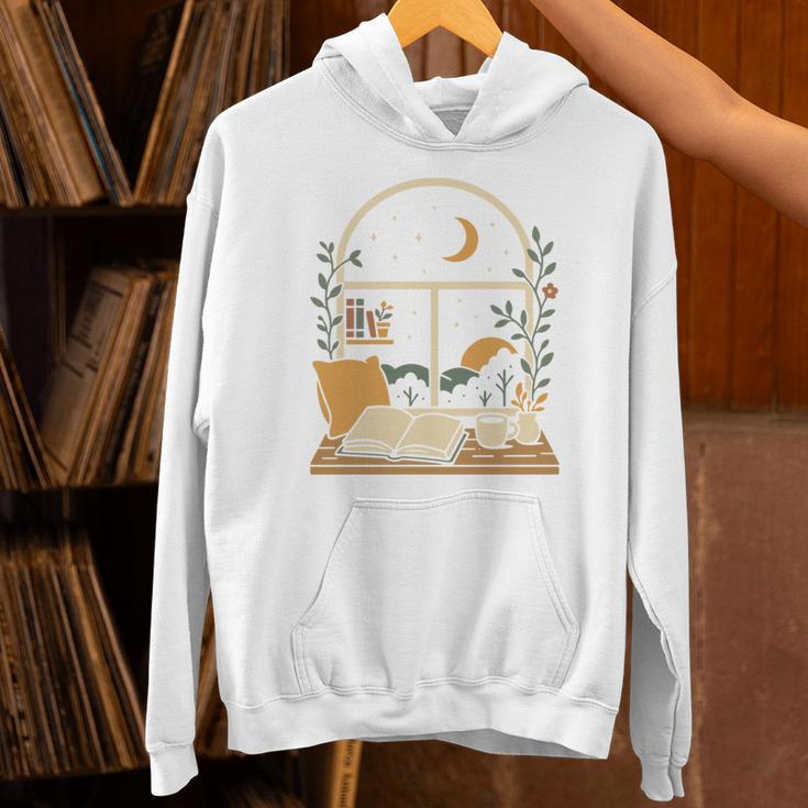 Book Lover Moonlight Reading Scene Night Unisex Hoodie Book Lover Moonlight Reading Scene Night Unisex Hoodie