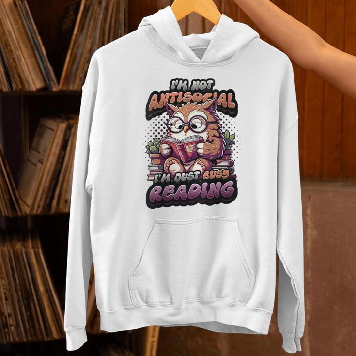 Book Lover Owl Reading Books Introvert Bookworm Unisex Hoodie Book Lover Owl Reading Books Introvert Bookworm Unisex Hoodie