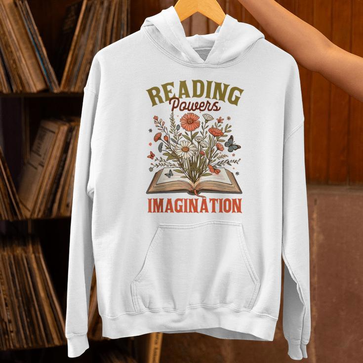 Book Lover Reading Bookish Floral Reading Powers Imagination Unisex Hoodie Book Lover Reading Bookish Floral Reading Powers Imagination Unisex Hoodie