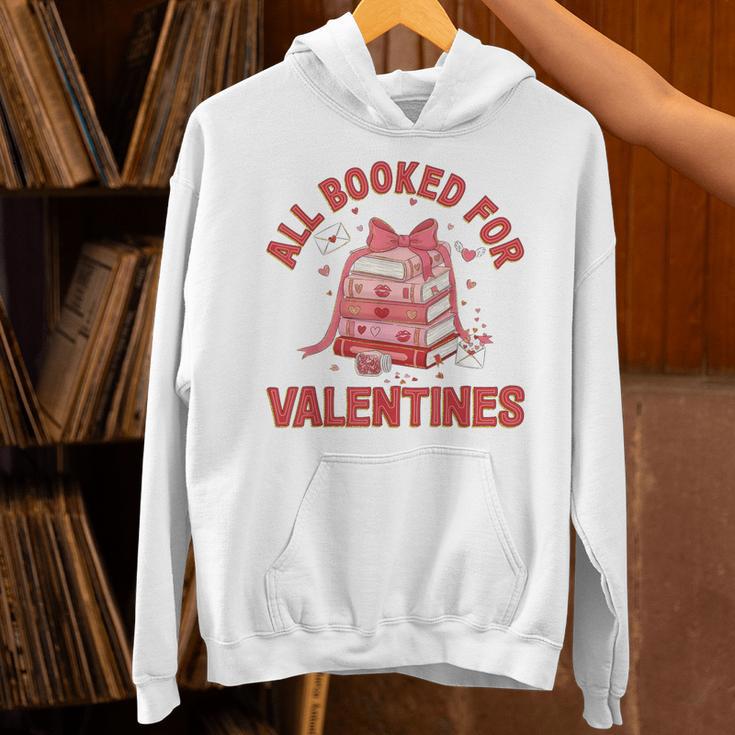 All Booked For Valentines Bow Heart Book Lover Valentine Day Unisex Hoodie
