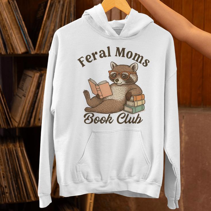 Bookish Feral Moms Book Club Raccoon Mother's Day Bookworm Unisex Hoodie