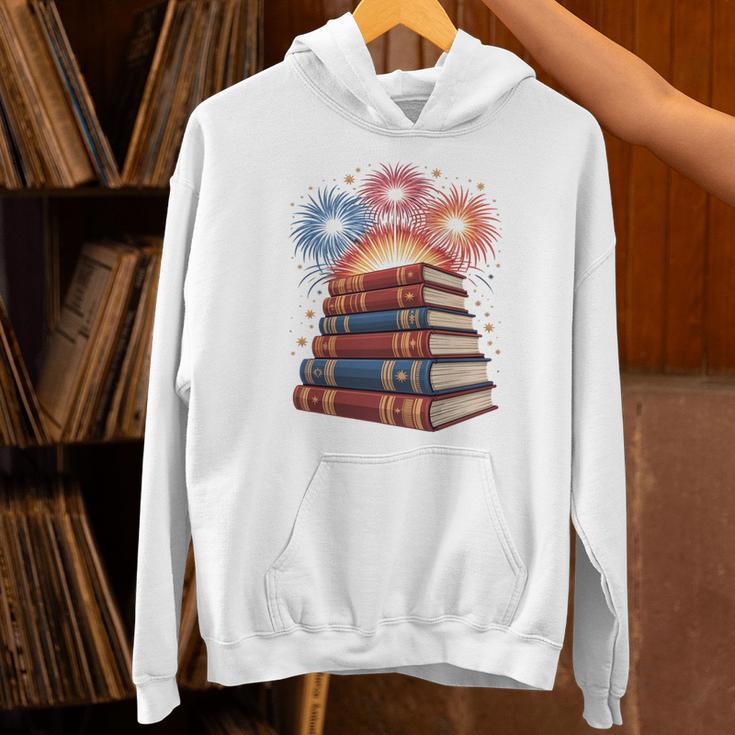 Books Fireworks 4th Of July Bookworm Patriotic Reader Unisex Hoodie Books Fireworks 4th Of July Bookworm Patriotic Reader Unisex Hoodie
