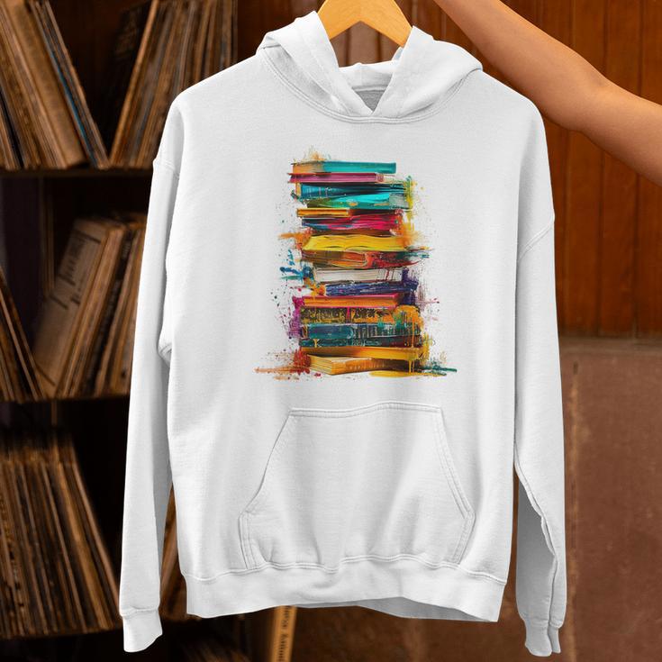Books Painting Colorful Art Abstract Graphic Books Unisex Hoodie