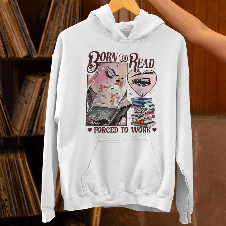 Born To Read Forced To Work Booklover -Adults Book Lovers Casual Grey Small Unisex Hoodie