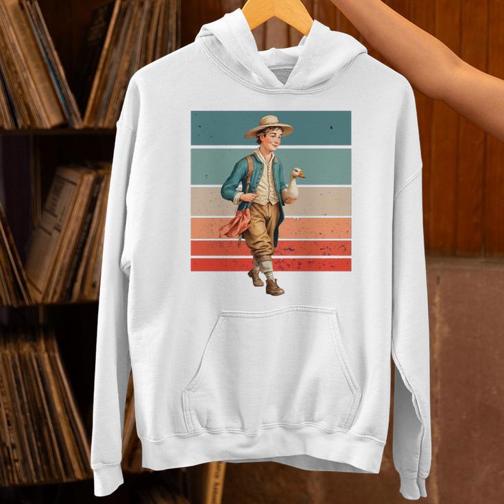 Boy Goose Vintage Rural Pastoral Charm Nostalgia Simple Life Unisex Hoodie