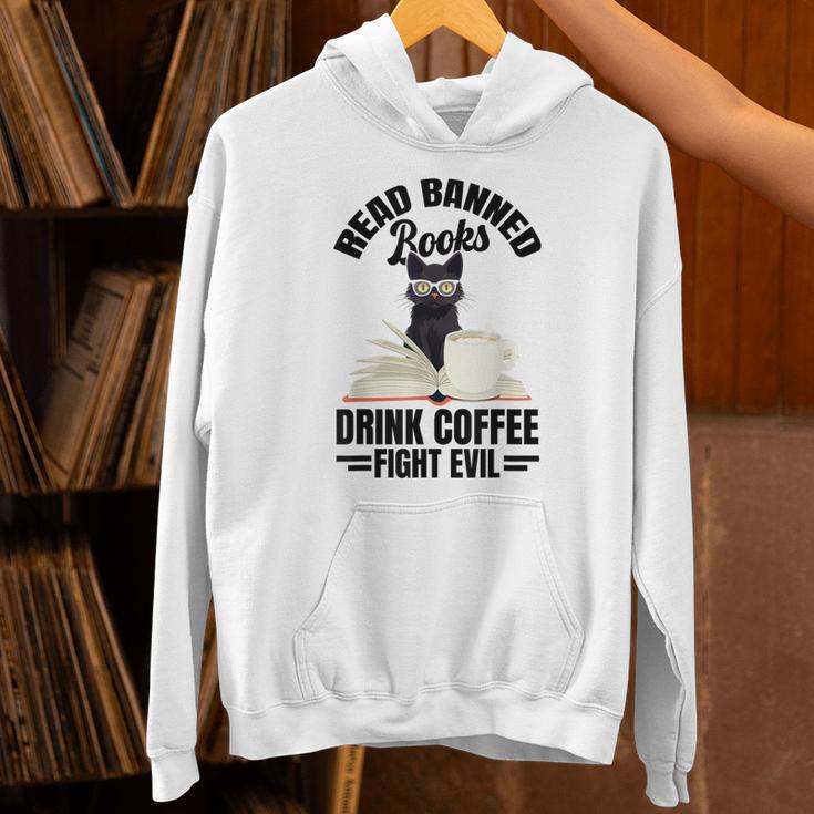 Cat I Read Banned Books Shirt Bookworm Avid Reader For Men Women Kids Unisex Hoodie