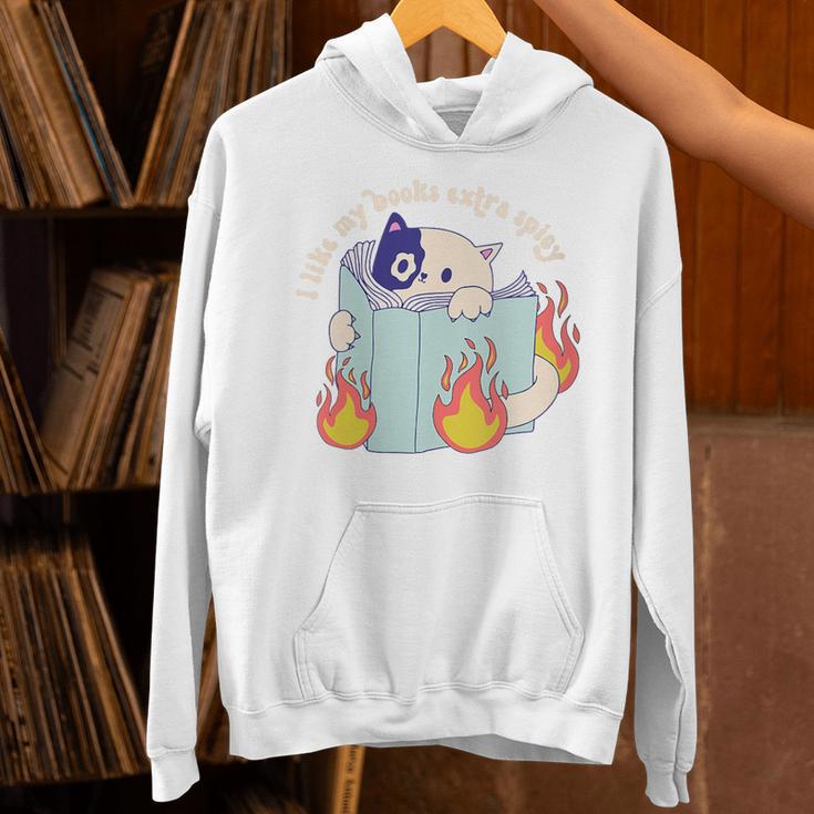 Cat Reading a Romance BookI Like My Books Extra Spicy Unisex Hoodie