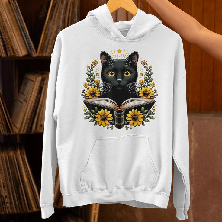 Cat For Women Book Lover Cute Cat And Book Unisex Hoodie