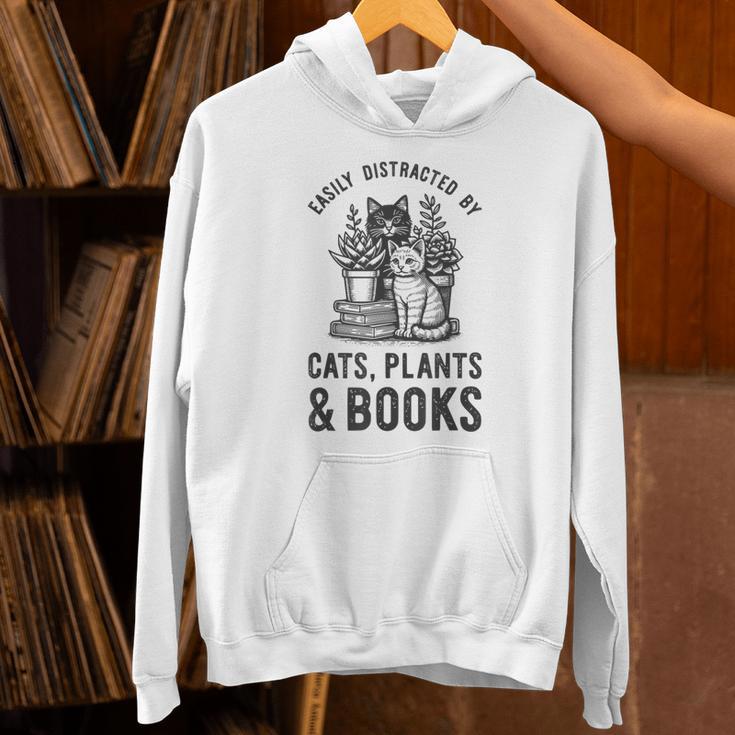 Cats Plants And Books Shirt Plant Lover Gardening Unisex Hoodie Cats Plants And Books Shirt Plant Lover Gardening Unisex Hoodie