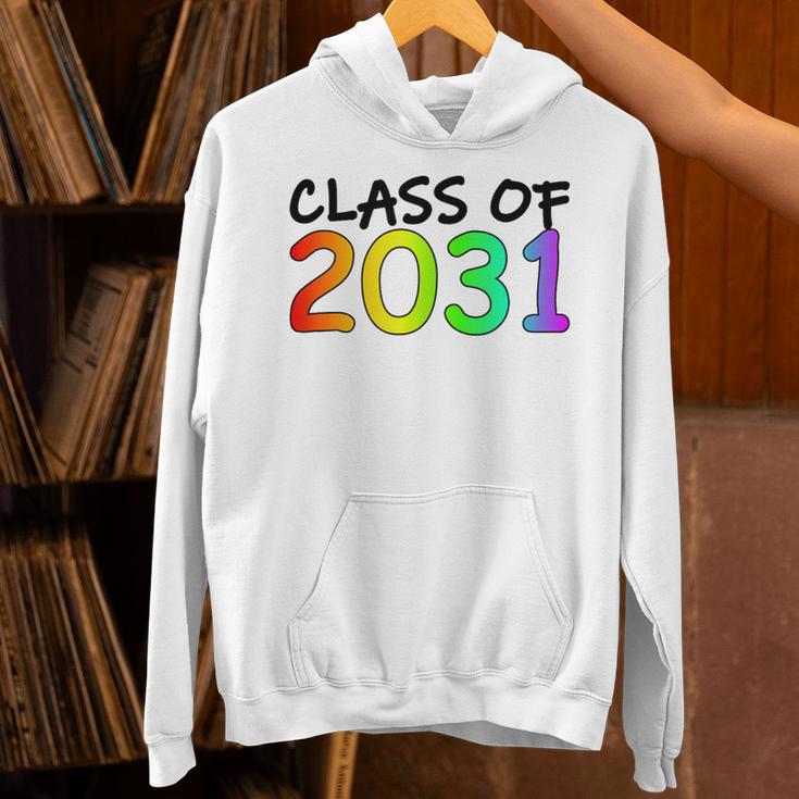 Class Of 2031 Pre-K -12th Grade Hand Prints Space Graduation Unisex Hoodie