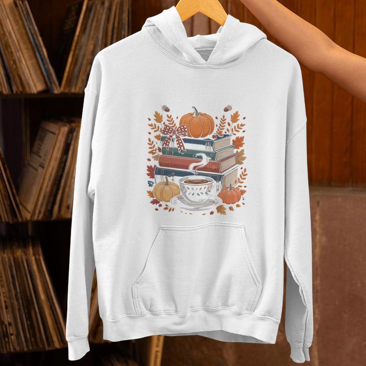 Cozy Autumn Books Fully Booked For Fall Books Pumpkin Unisex Hoodie
