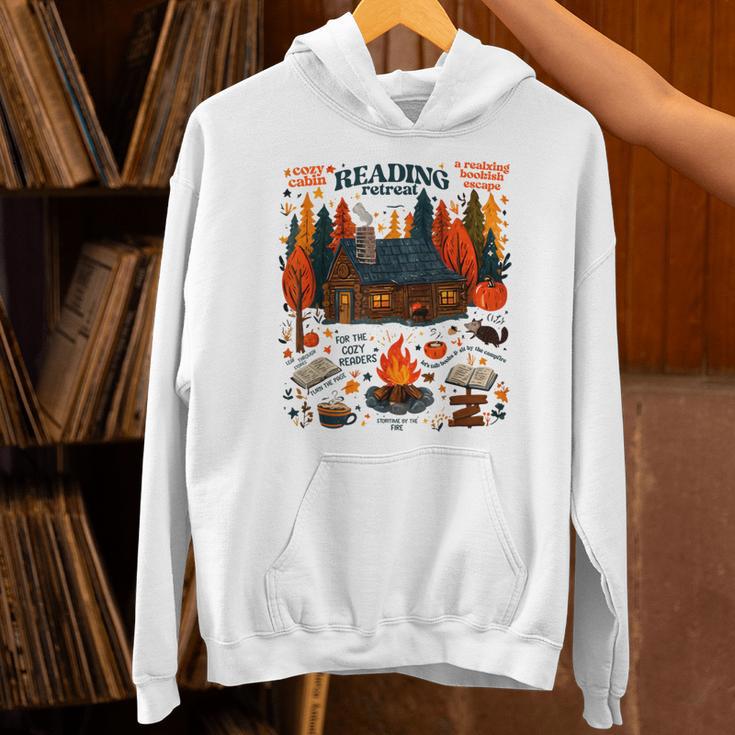 Cozy Reading Cabin Retreat Fall Bookish Autumn Cozy Reader Unisex Hoodie