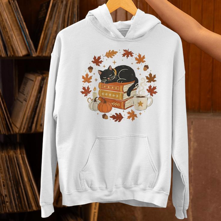Cute Cat Fall In Love With Reading Book Cat Lover Librarian Unisex Hoodie