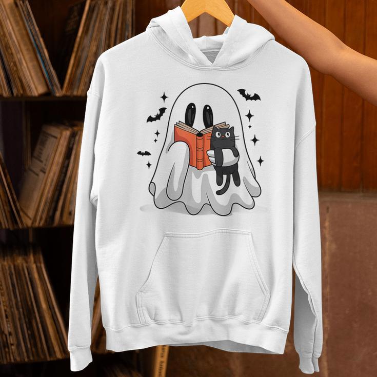 Cute Halloween Ghost Reading Book Unisex Hoodie