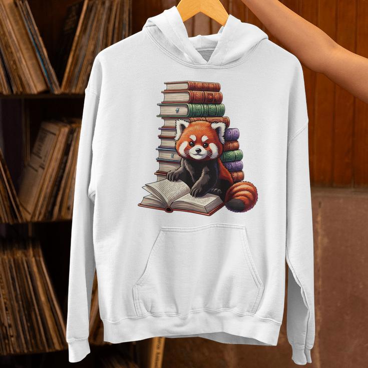 Cute Red Panda Reading Book Animal Bookworm Unisex Hoodie