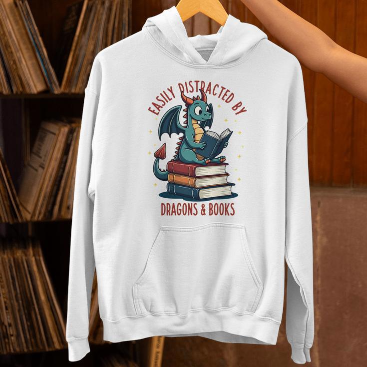 Dark Romance Romantasy Easily Distracted By Dragons & Books Unisex Hoodie