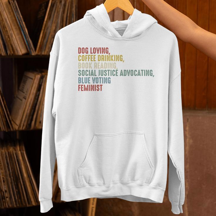 Dog Loving Coffee Drinking Book Reading Social Justice Unisex Hoodie