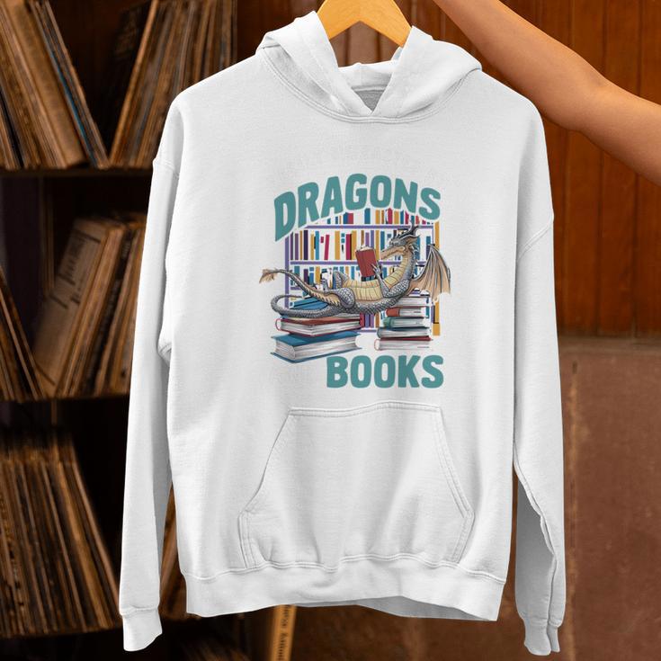Easily Distracted By Dragons And Books Bookworm Unisex Hoodie