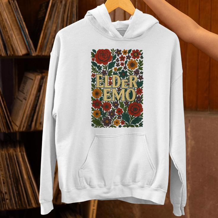Elder Emo Floral Gothic Vintage Nostalgia Premium Tri-Blend Unisex Hoodie