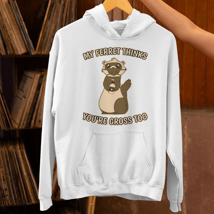 Ew People Ferret Saying Mask Introvert Ferrets Unisex Hoodie